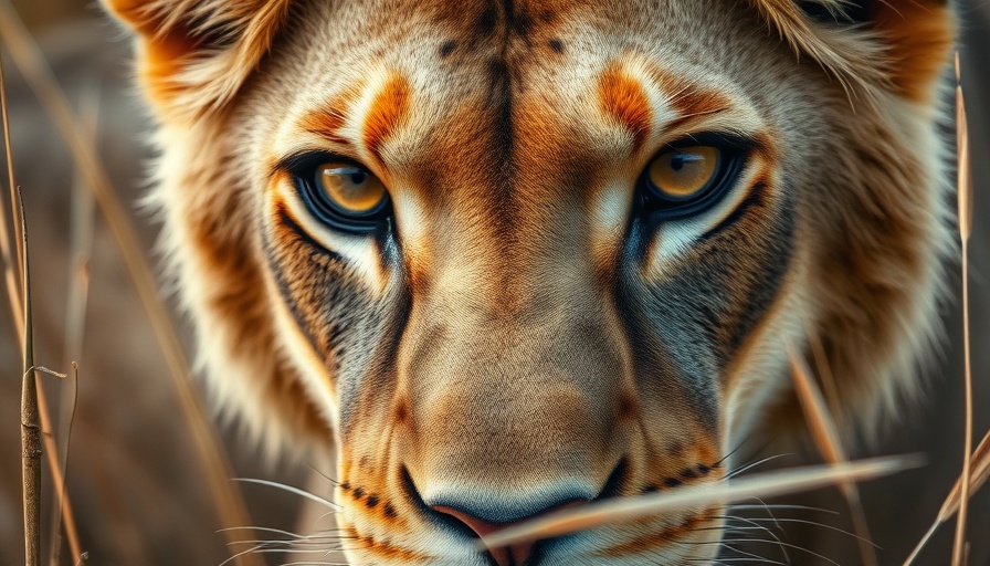 Detailed lion's eyes in nature close-up, Shot on iPhone campaign Grand Prix.
