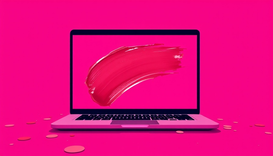 Colorful laptop illustration with lipstick marks representing AI chatbots.