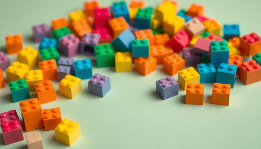 Colorful toy blocks illustrating 'turn AI into your business advantage'.
