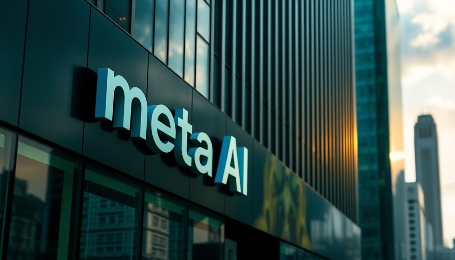 Modern building facade with 'Meta AI' logo, conveying superintelligence concept.