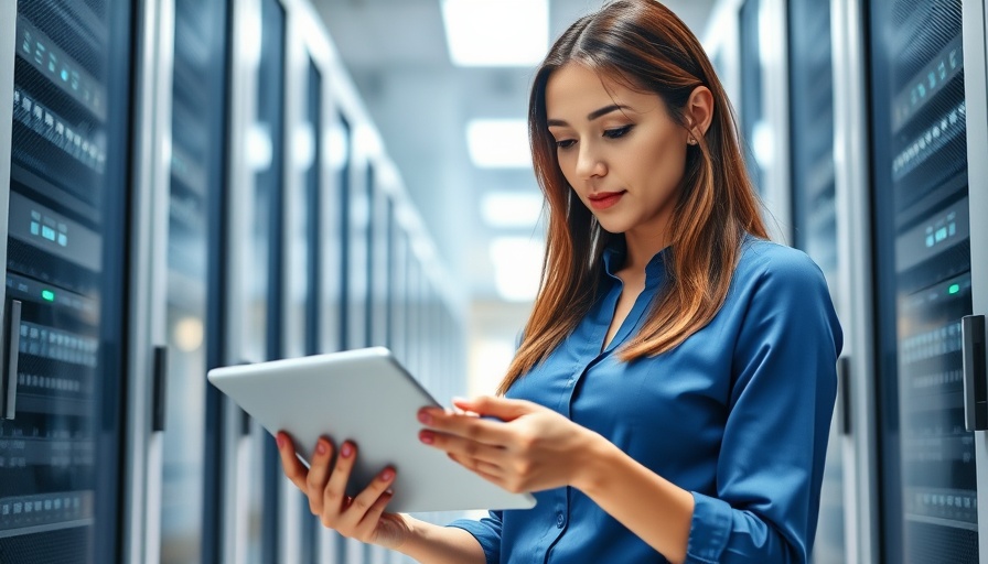 AI applications in Europe: Woman analyzing data in a server room.