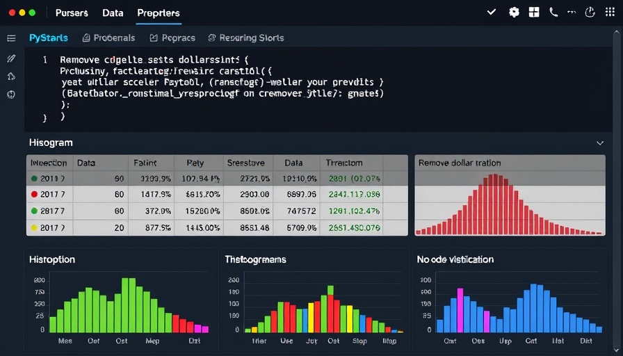 No-code data preparation interface showing PySpark code for time series forecasting.
