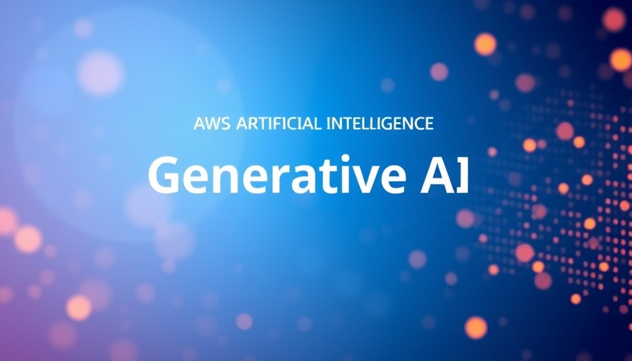 Generative AI Customer Service blog visual with blue-orange gradient background.
