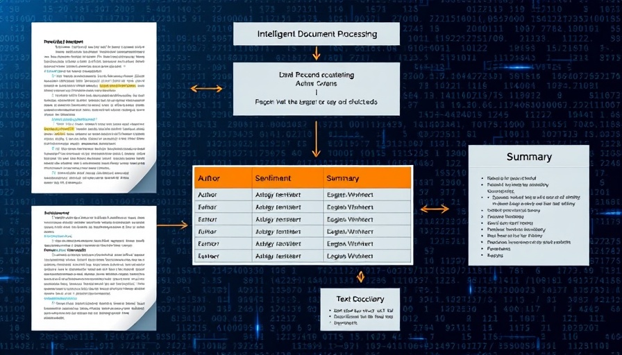 Intelligent Document Processing diagram illustrating data conversion into structured table.