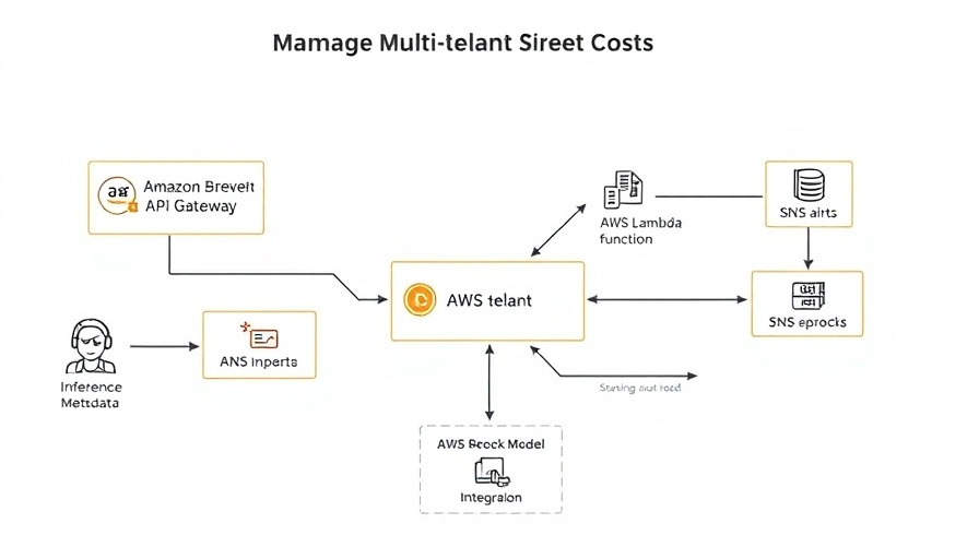 Flowchart for managing multi-tenant Amazon Bedrock costs with AWS services.