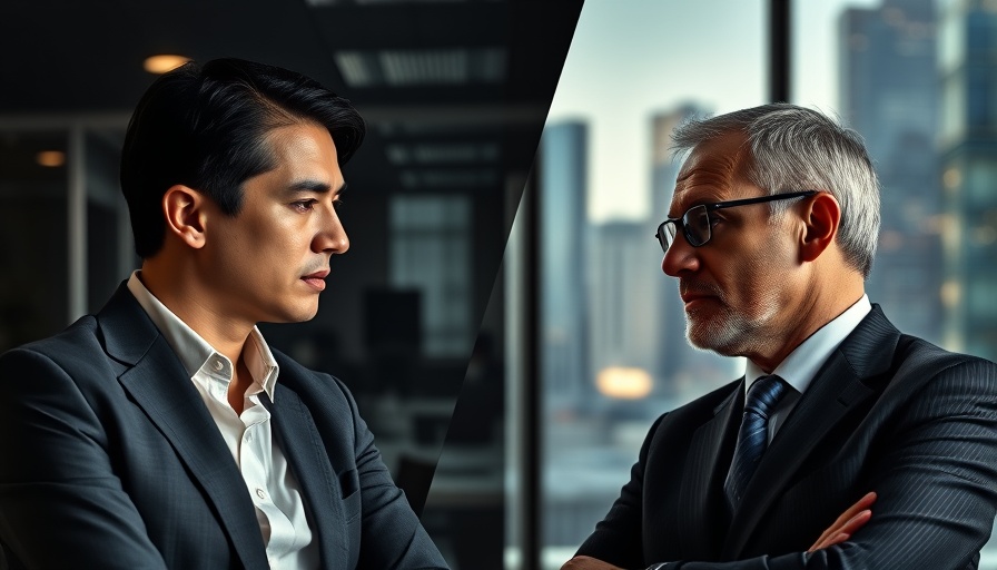 Business professionals discuss capital efficiency, contrasting backgrounds.