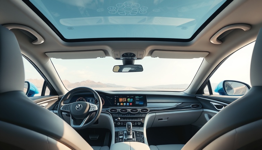 Interior view of a modern sustainable luxury car with advanced features.