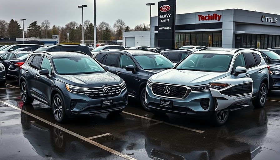 SUVs at dealership showcasing auto financing origination growth.