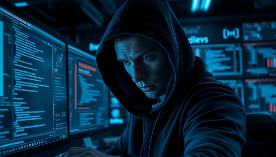 Digital hacker illustrating auto loan pre-qualification fraud with complex codes.