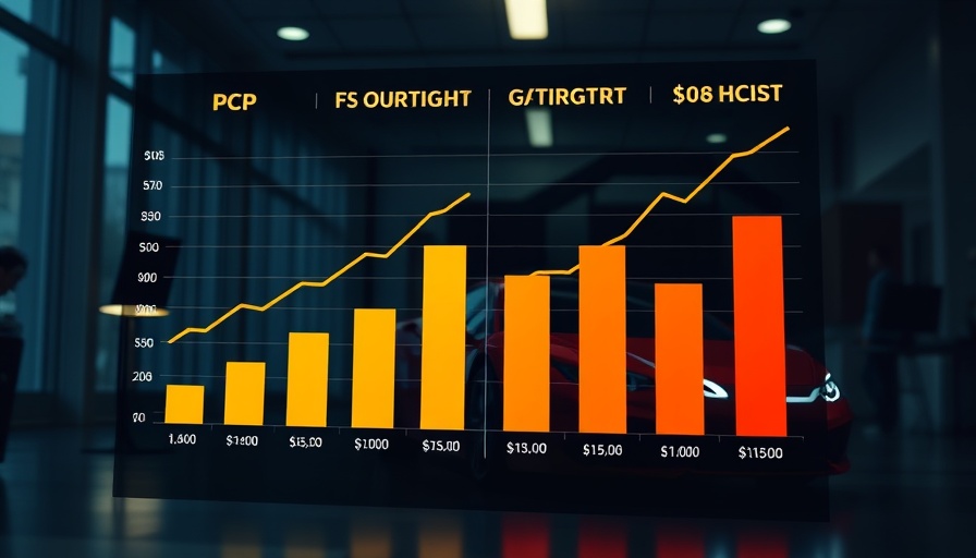 Financial chart comparing PCP and purchase costs in an office.