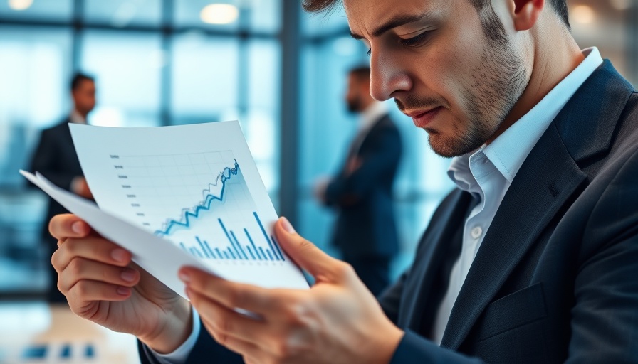 Business professional analyzing trend chart, auto F&I trends.