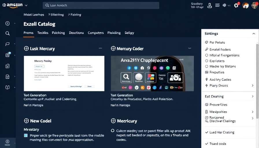 Amazon Bedrock interface displaying Mercury foundation models and filters.