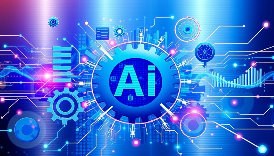 Futuristic AI tools represented by digital icons for business innovation.
