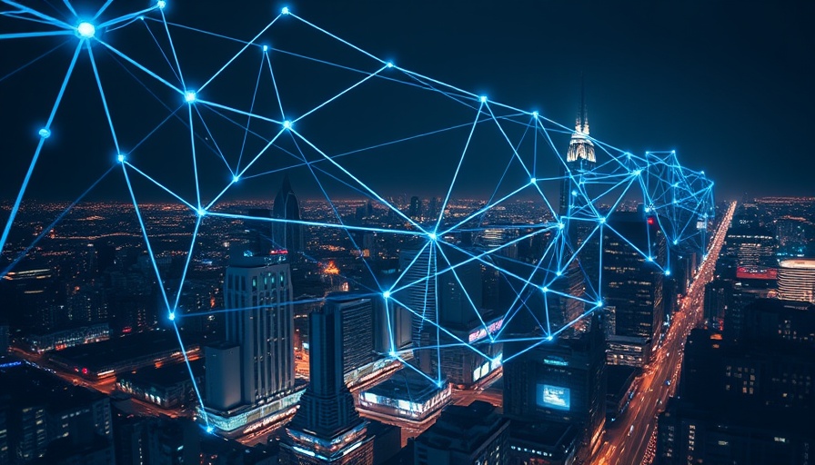 AI in dealerships: futuristic network over cityscape, enhancing experience.