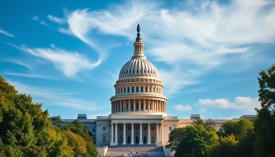 US Capitol building under a blue sky, government services unaffected by the shutdown.