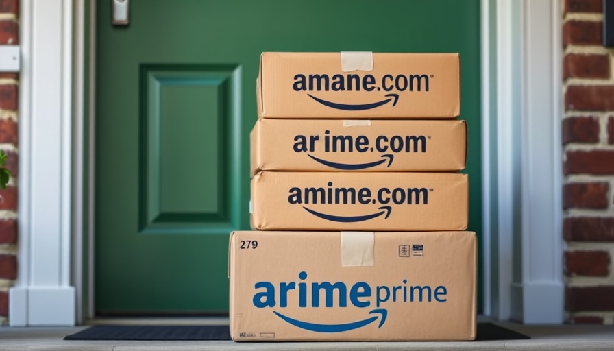 Amazon Prime boxes stacked on a doorstep, highlighting sales.