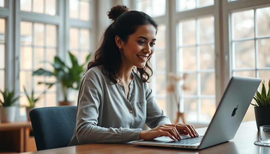 Remote jobs that don’t require a degree: smiling woman working from home.