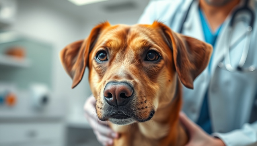 Brown dog with vet examining it related to Von Willebrand Disease in Dogs.