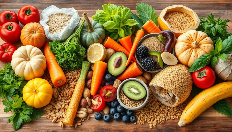 Assortment of fortified foods for a healthier you on rustic table.