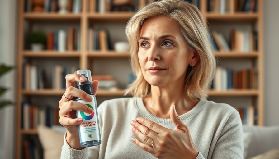 Middle-aged woman showcasing the benefits of magnesium spray.