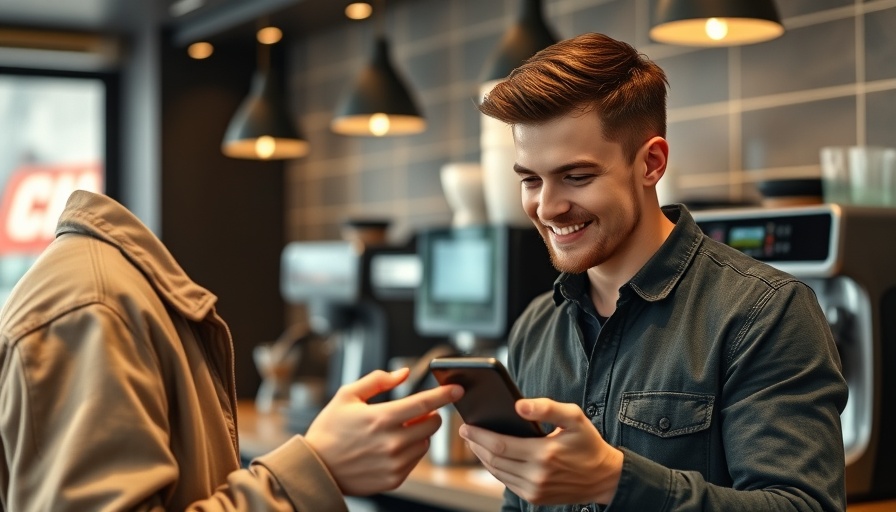 Young man using smartphone for payment in cafe for Chase Ink Business Premier Card review.