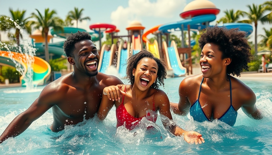 Family enjoying a water park at a US hotel