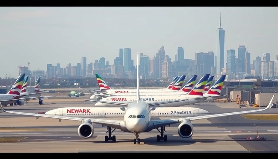 Newark flight reductions impact shown at airport terminal.