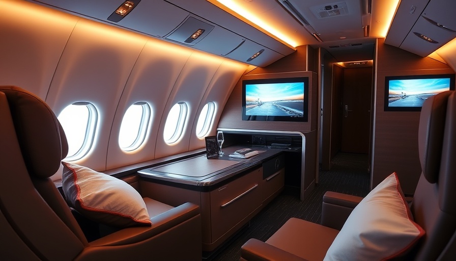 Luxurious Emirates first-class cabin interior with award seat.