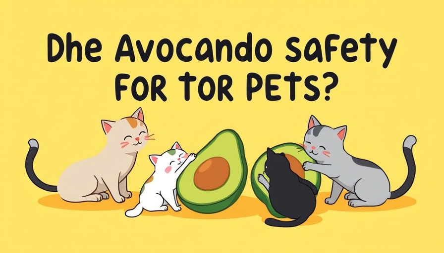 Illustrated question: Can pets eat avocado? with cartoon cats