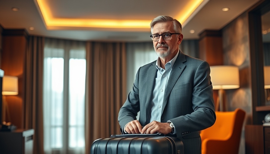 Professional man packing in hotel room associated with IHG One Rewards Traveler Credit Card.