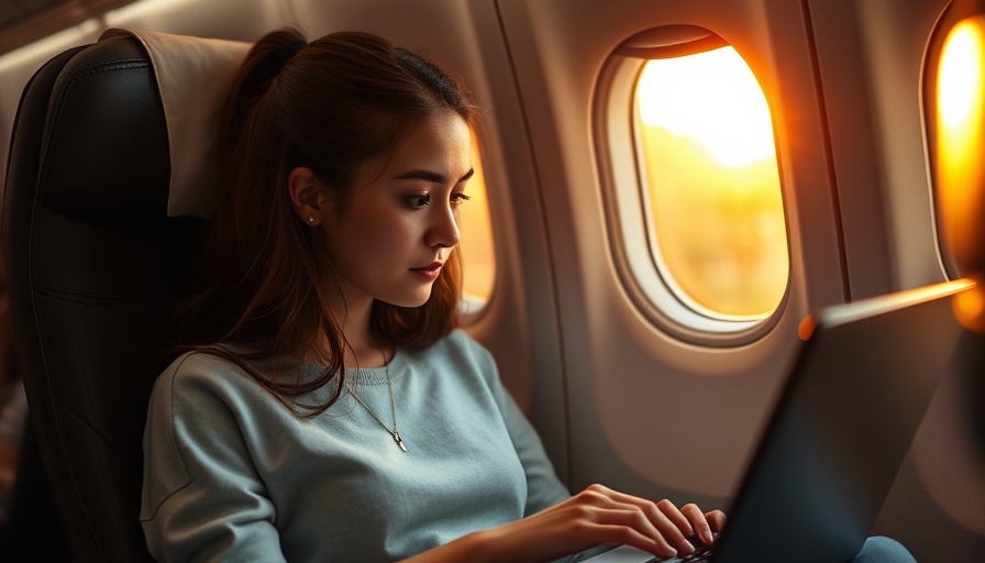 Citi AAdvantage Executive for Alaska Airlines loyalists: Woman working on laptop in airplane.