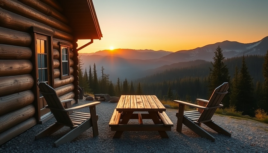 Mountain cabin setting ideal for Postcard Cabins booking with Marriott Bonvoy points.