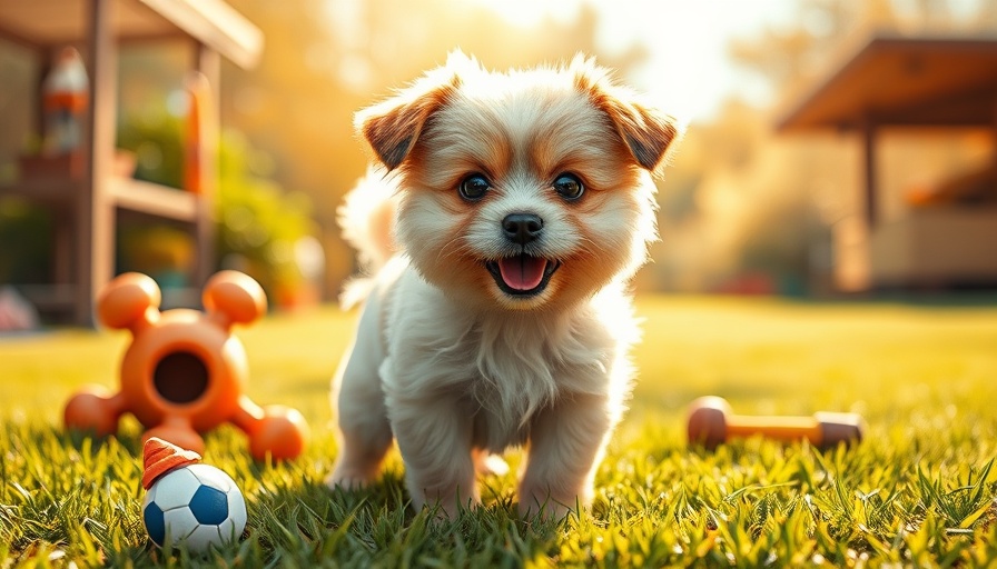 Adorable small dog thriving outdoors with toys - What Small Dogs Really Need to Thrive.