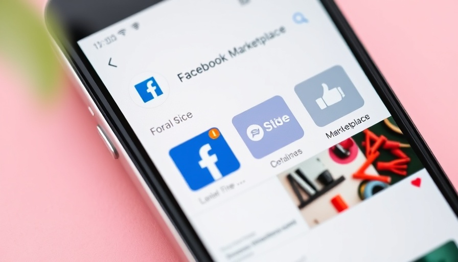 Smartphone displaying Facebook Marketplace to boost income