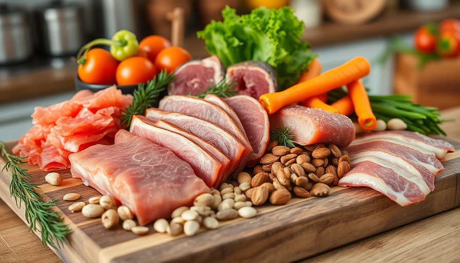 Colorful high-protein low-sugar foods for diet benefits.