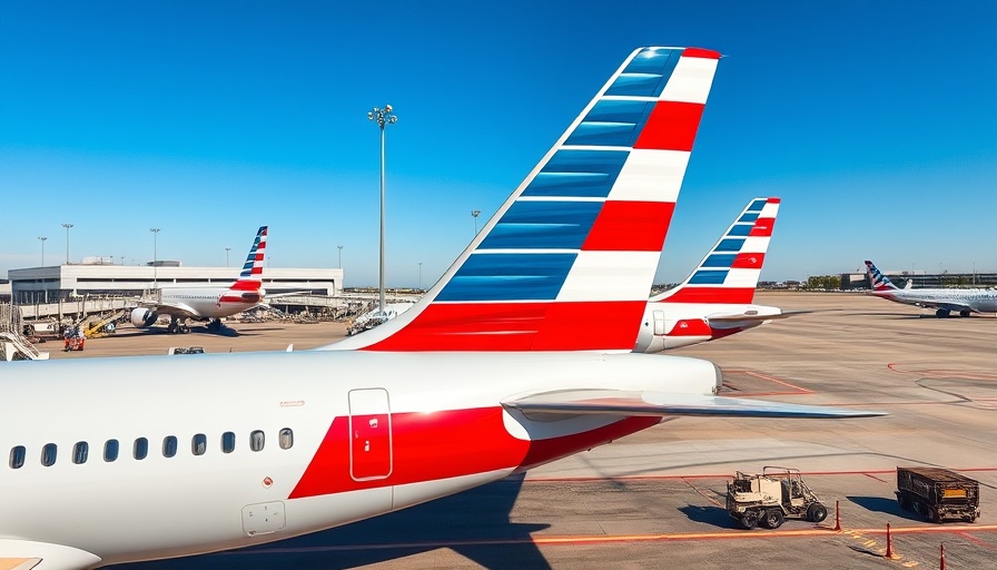 American Airlines plane at airport with colorful tail design.