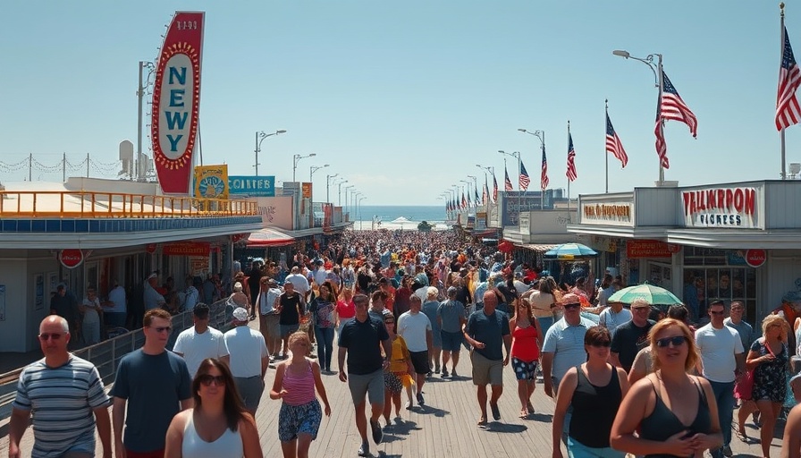 A lively New Jersey boardwalk scene capturing the essence of seaside life.