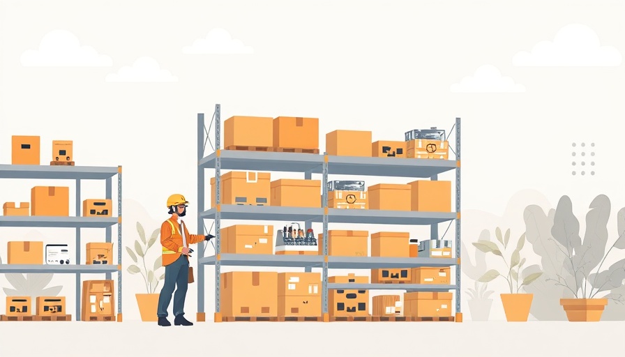Warehouse worker organizing packages during Prime Day in an illustrative scene.