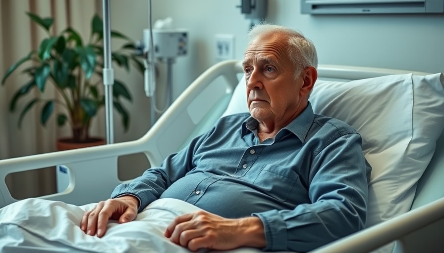 Elderly man in hospital reflecting, symbolizing medical debt impact on credit report.