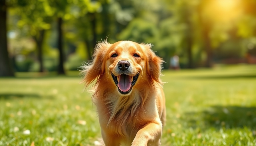 Golden retriever running joyfully, Dogs Support Emotional Wellness in Seniors.