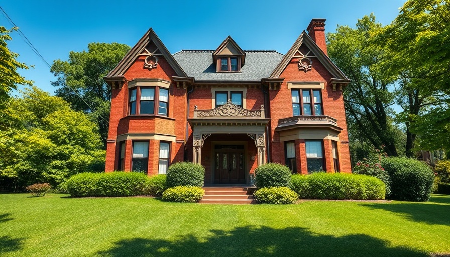 Victorian house in the US housing market with lush lawn.