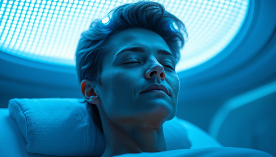 Calming LED light therapy at anti-inflammation retreat.