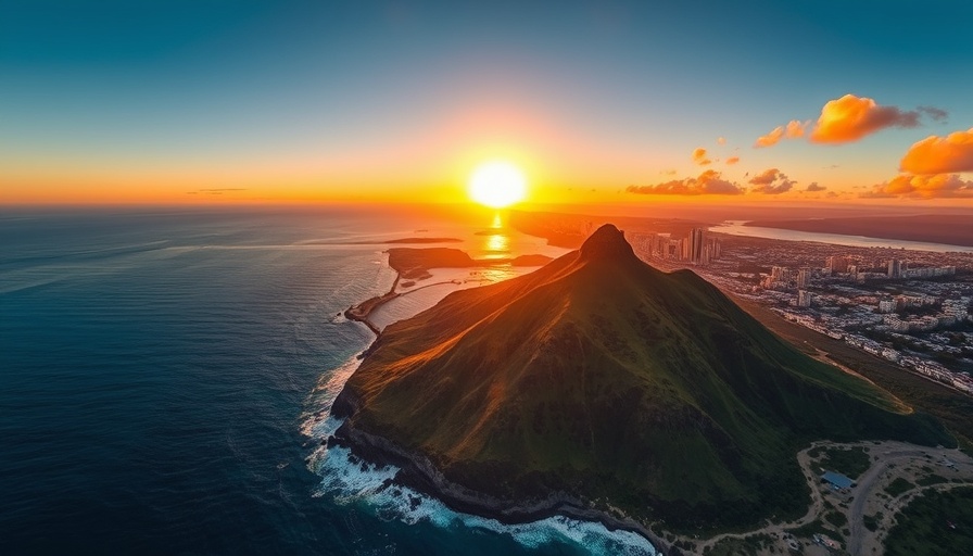 Diamond Head and Waikiki at sunset after tsunami warnings lifted