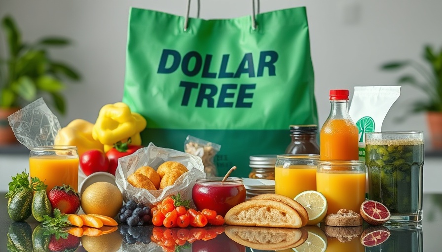 Variety of healthy foods and drinks from Dollar Tree.