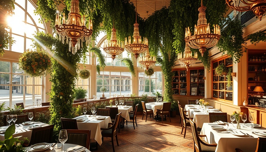 Beautifully designed dining area in Indian restaurant in NYC.