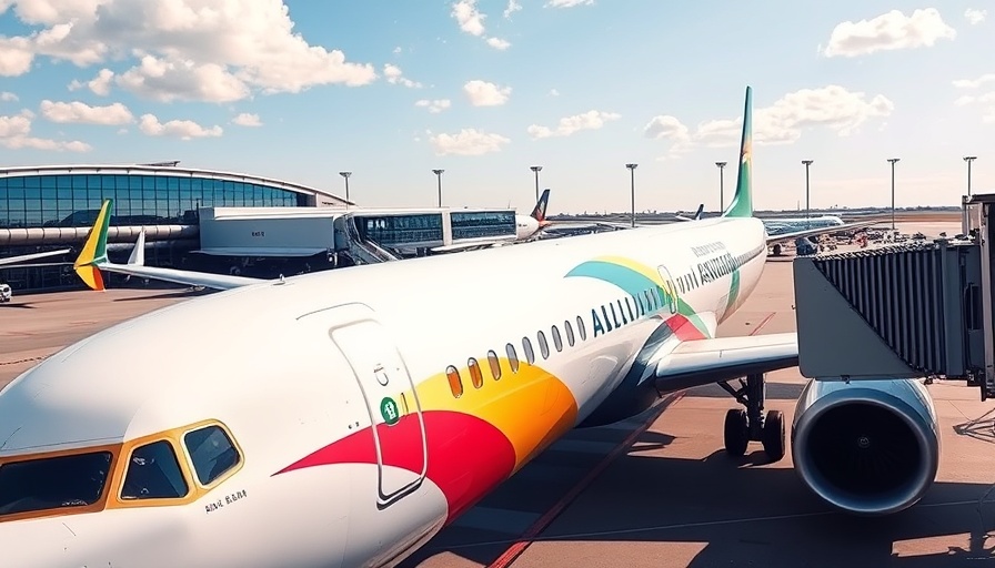Boliviana de Aviacion airplane at airport gate ready for flights to Washington DC.