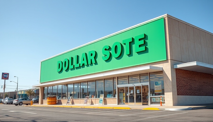 Modern dollar store with green signage under clear sky