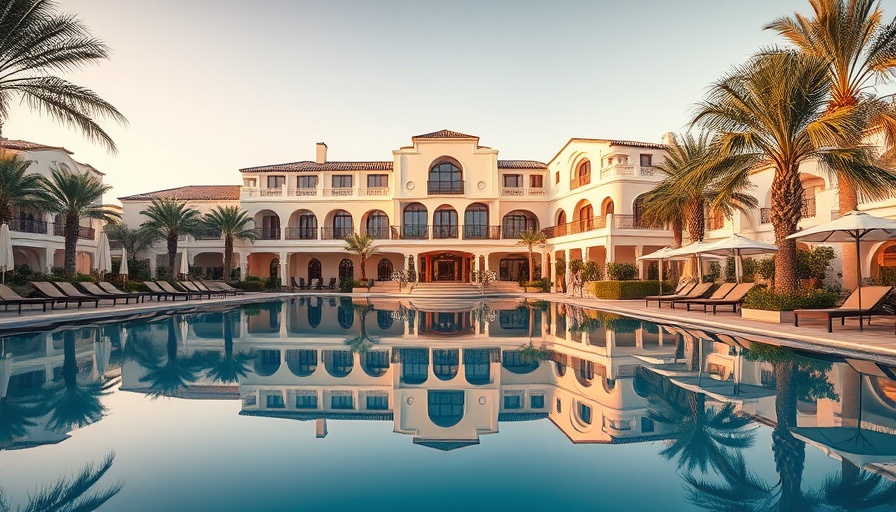 Luxurious hotel in Paros with tropical poolside view.