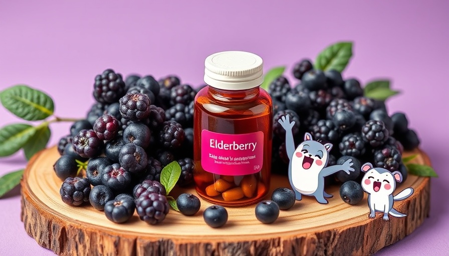 Elderberry supplements with cartoon pets for pet health