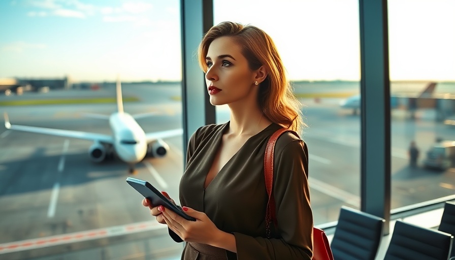 Woman in airport lounge enjoying view, affordable credit cards airport lounge access.